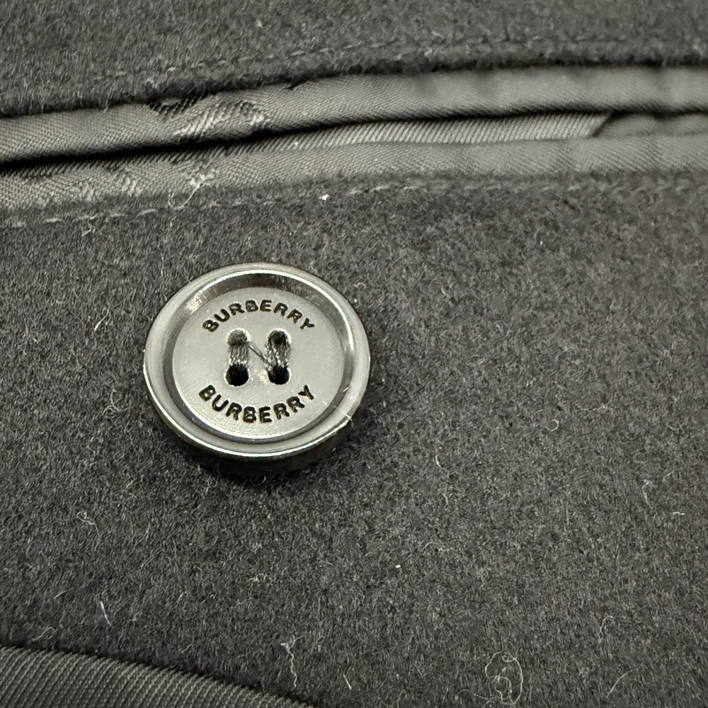 Burberry London England Wool Cashmere Chesterfield Coat 48 38 Blk‎ Velvet Collar - Picture 8 of 16